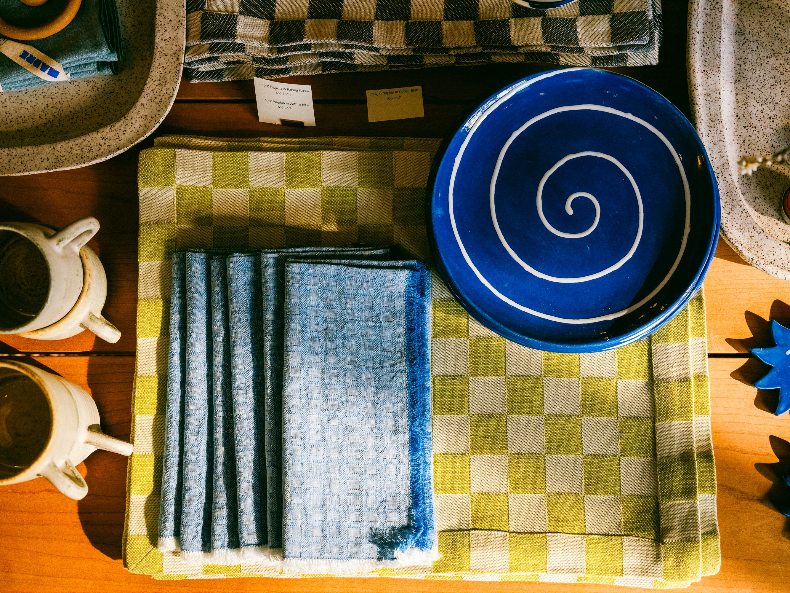 Galia Fringed Napkin - Zaffiro Blue