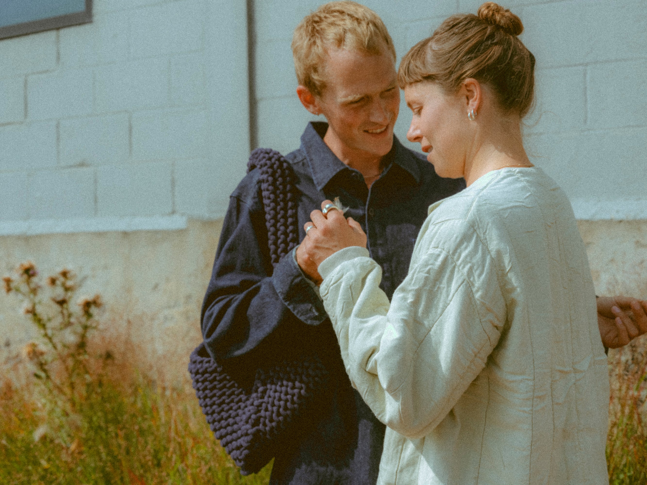 Large Handknitted Bag in Navy