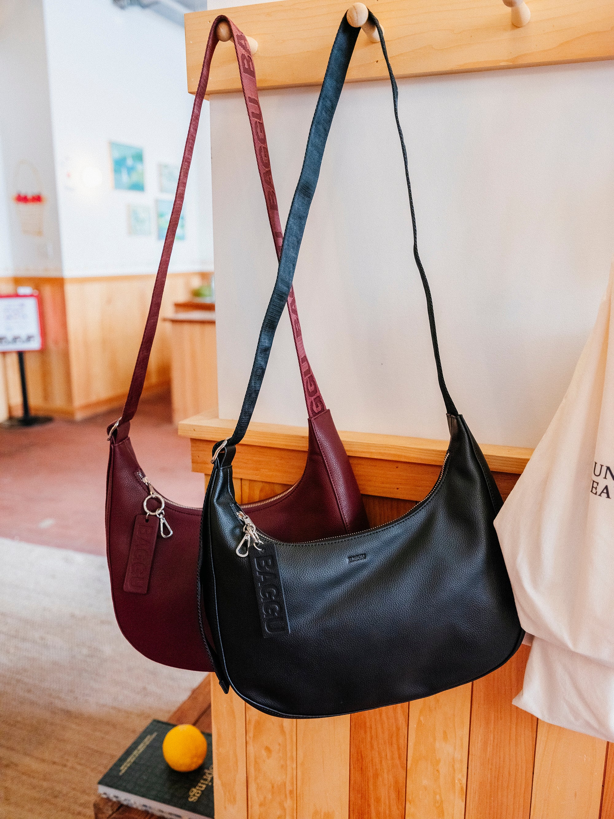 Medium Recycled Leather Crescent Bag | 2 Colors