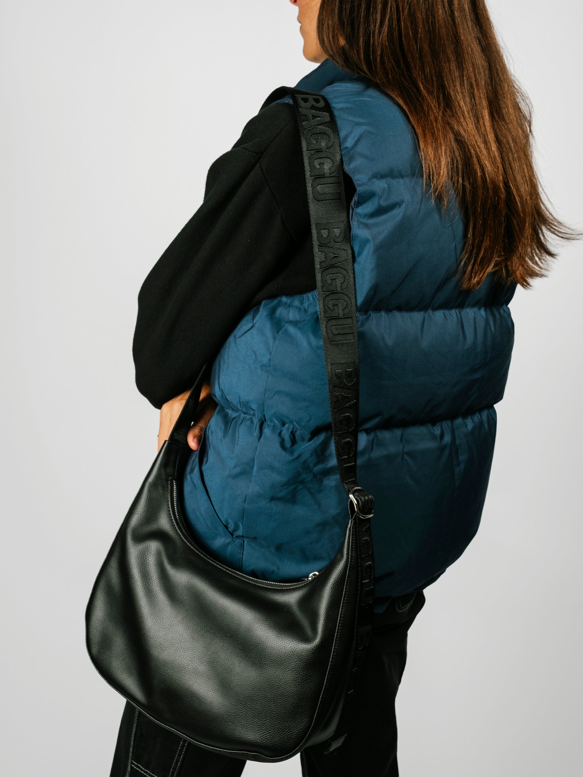 Medium Recycled Leather Crescent Bag | 2 Colors