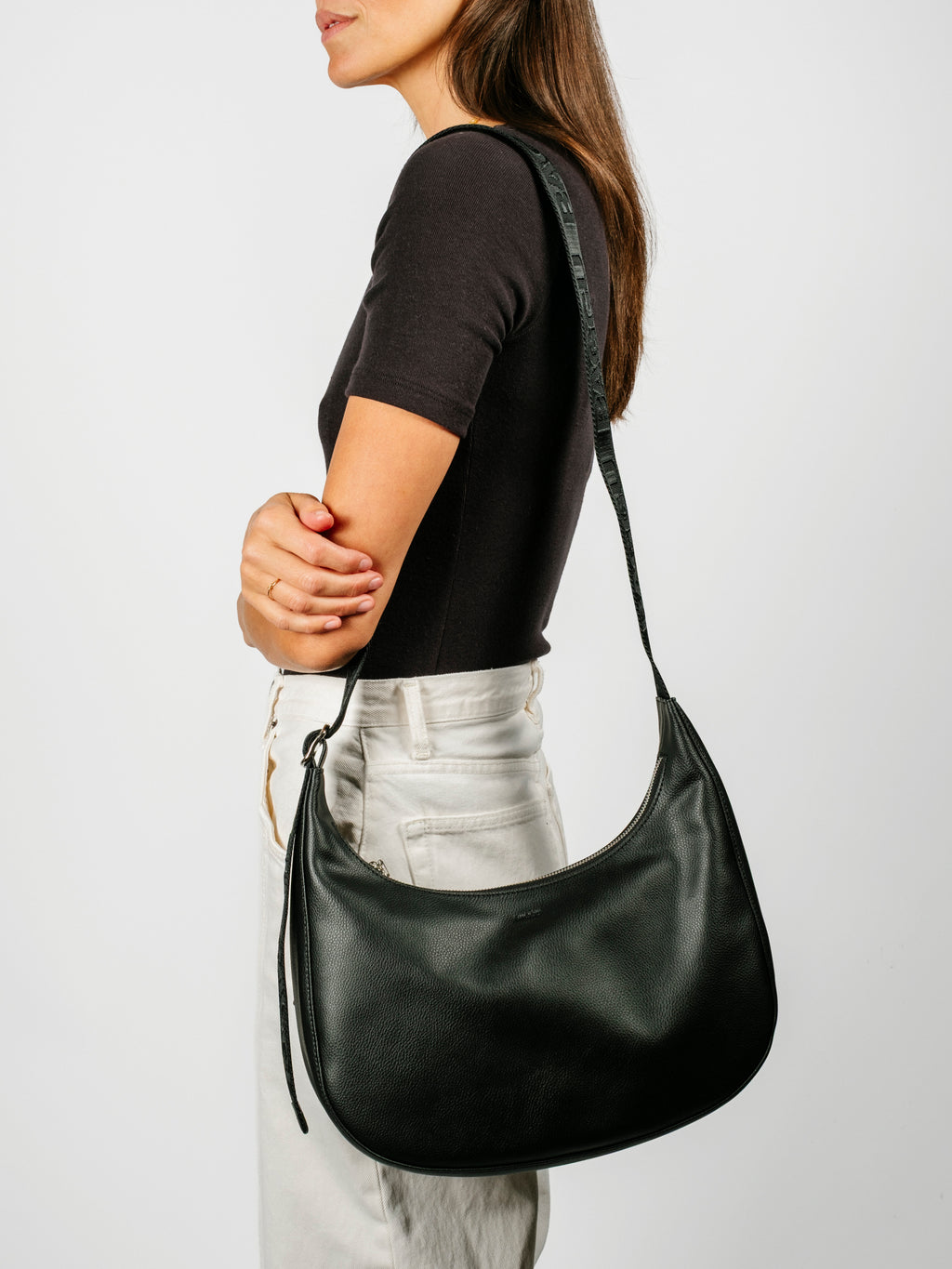 Medium Recycled Leather Crescent Bag | 2 Colors