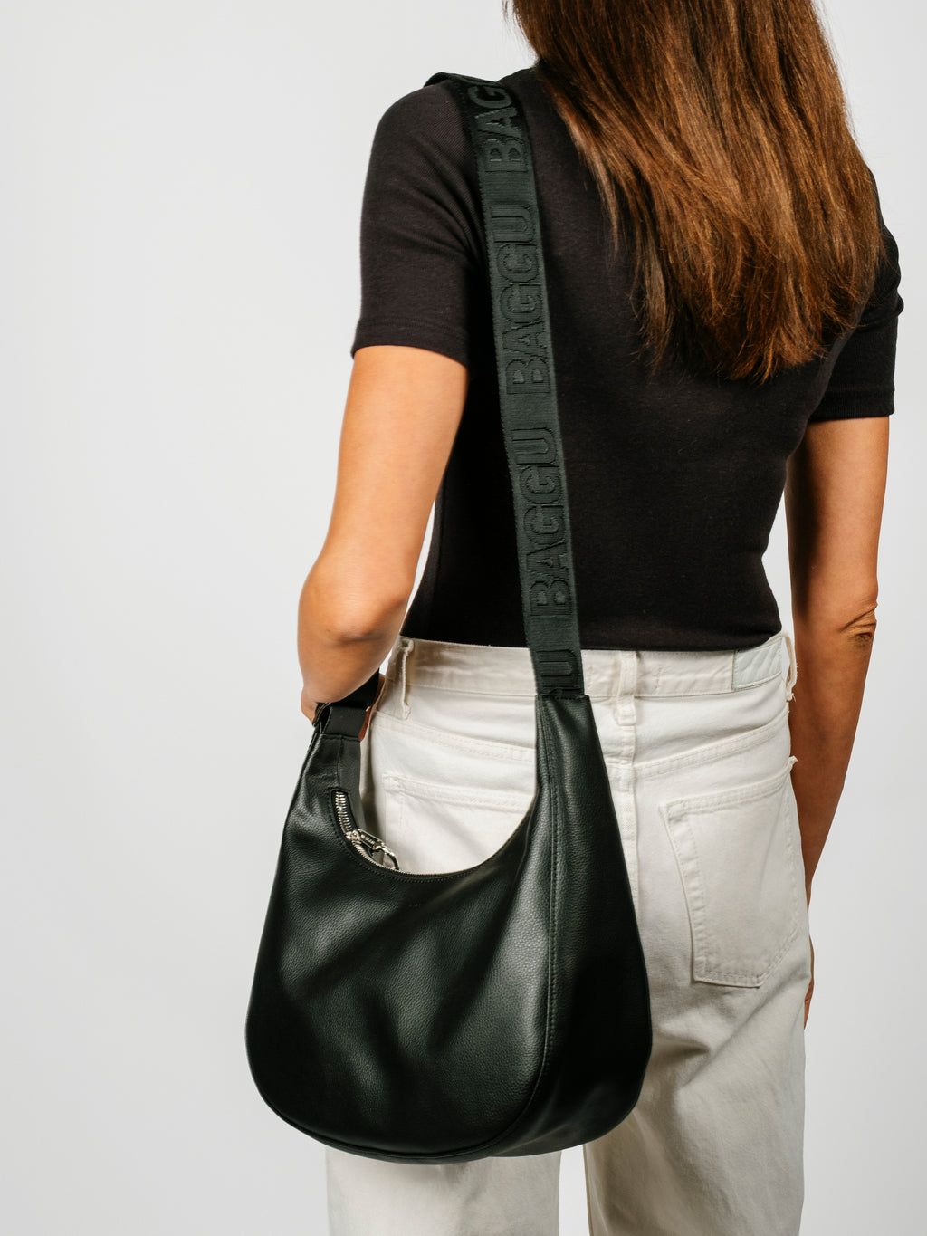 Medium Recycled Leather Crescent Bag | 2 Colors