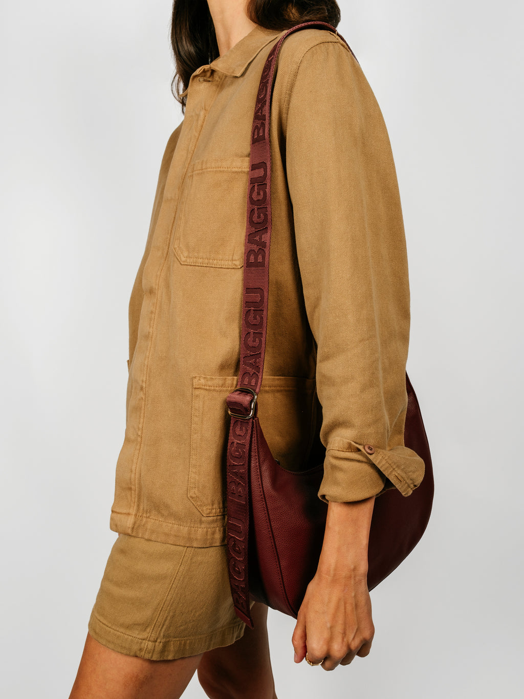 Medium Recycled Leather Crescent Bag | 2 Colors