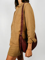 Medium Recycled Leather Crescent Bag | 2 Colors