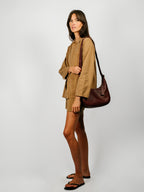 Medium Recycled Leather Crescent Bag | 2 Colors