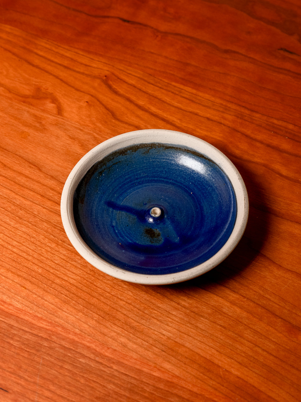 Blue Stoneware Incense Holder