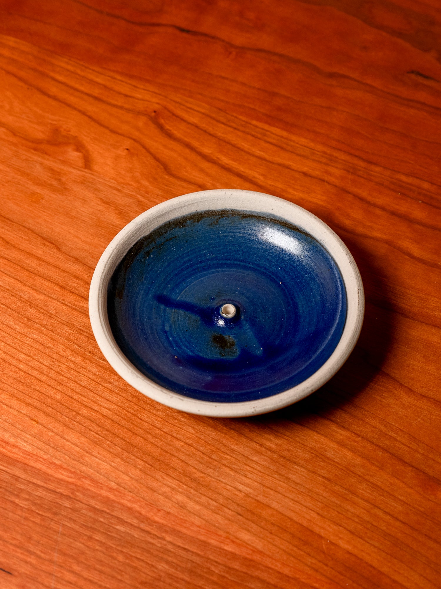 Blue Stoneware Incense Holder