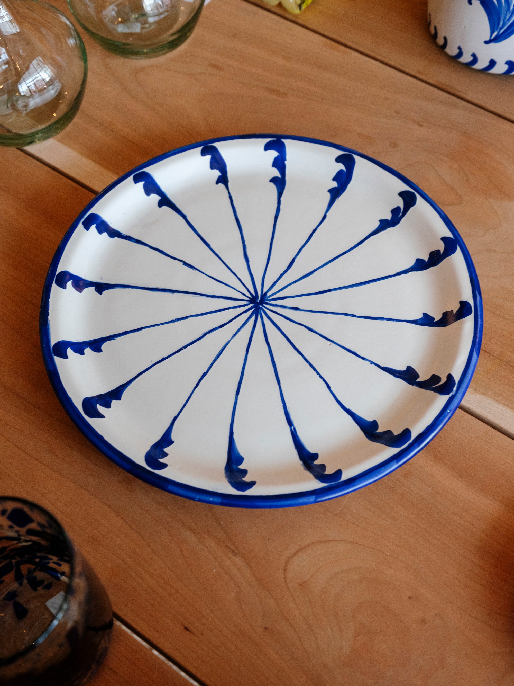 The Candy Cane Dinner Plate | Blue