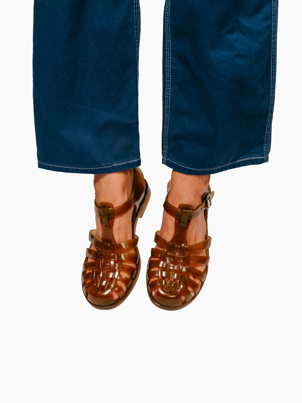 French Recycled Hemp Fisherman Sandals in Sepia