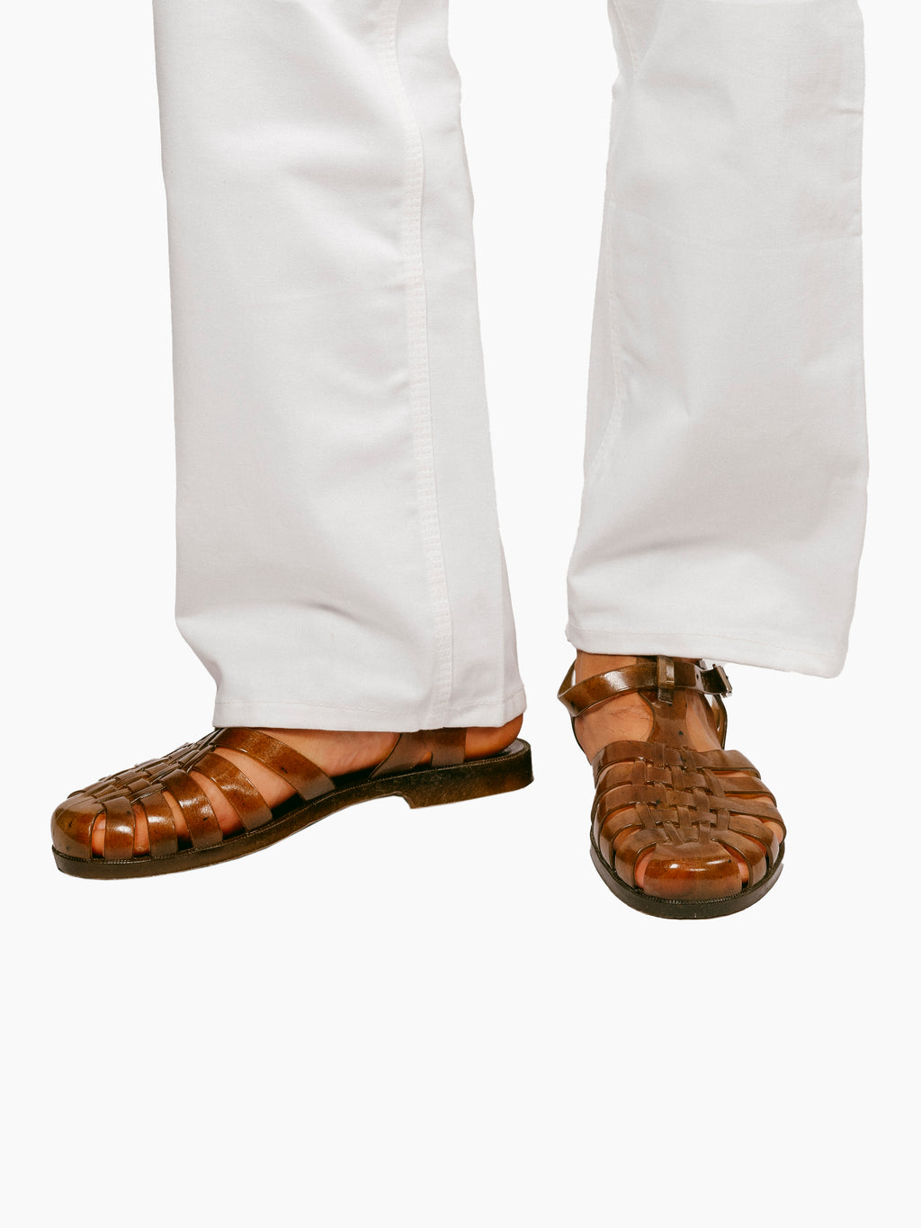 French Recycled Hemp Fisherman Sandals in Sepia