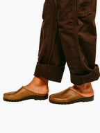 French Recycled Hemp Mules in Sepia