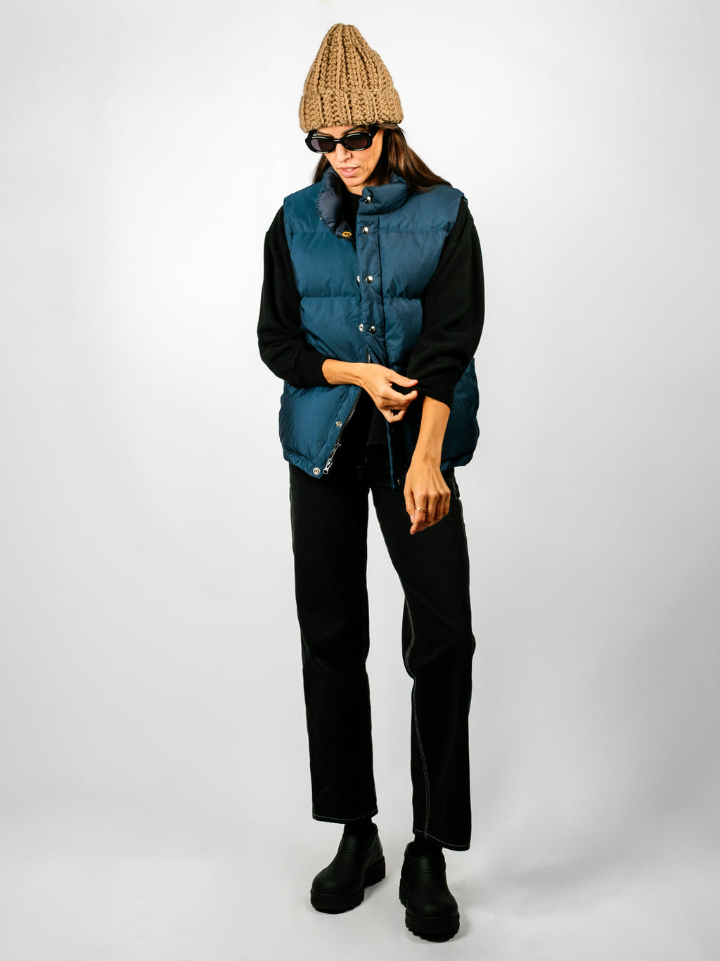 Down Italian Vest | Navy