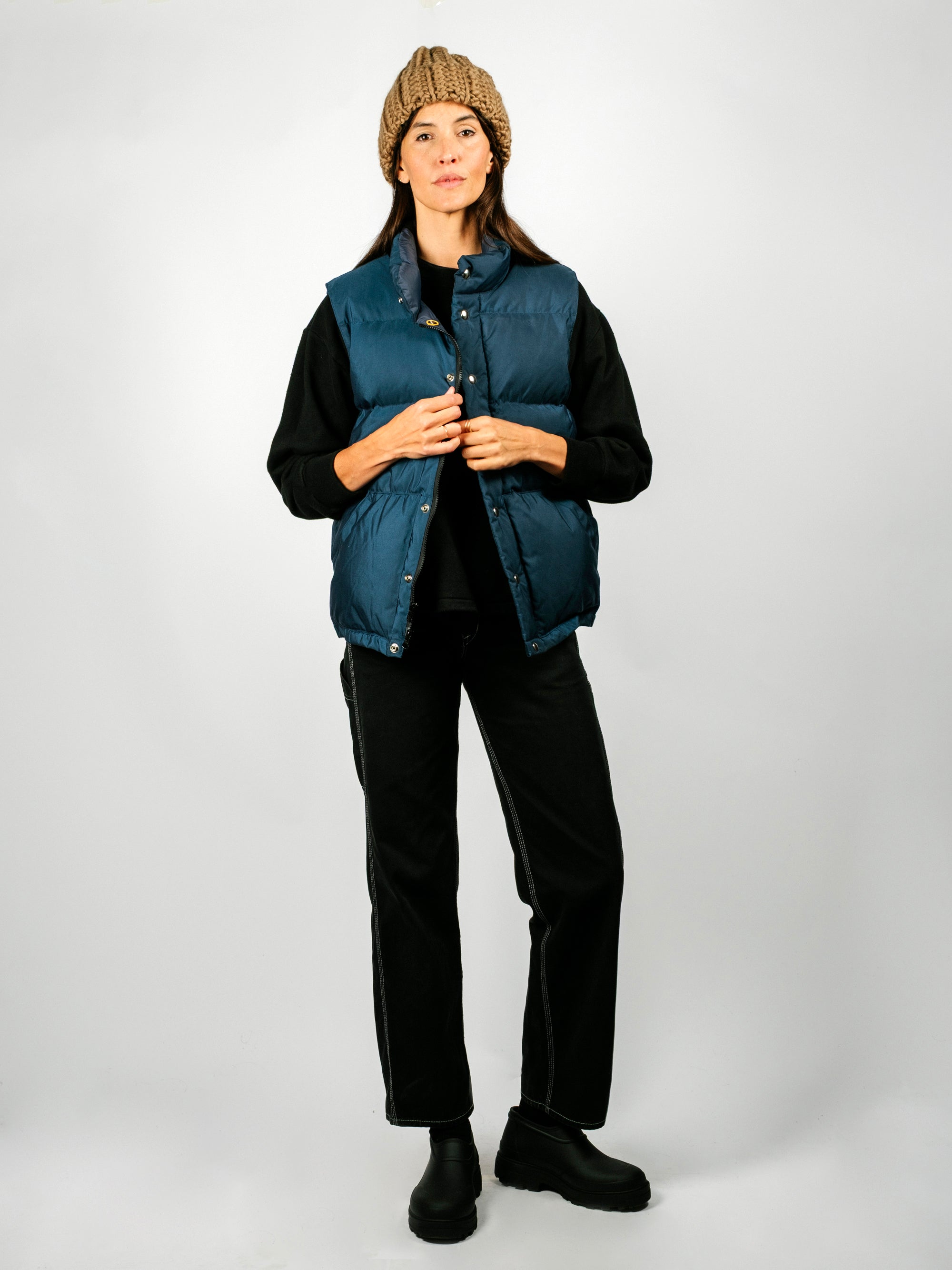 Down Italian Vest | Navy