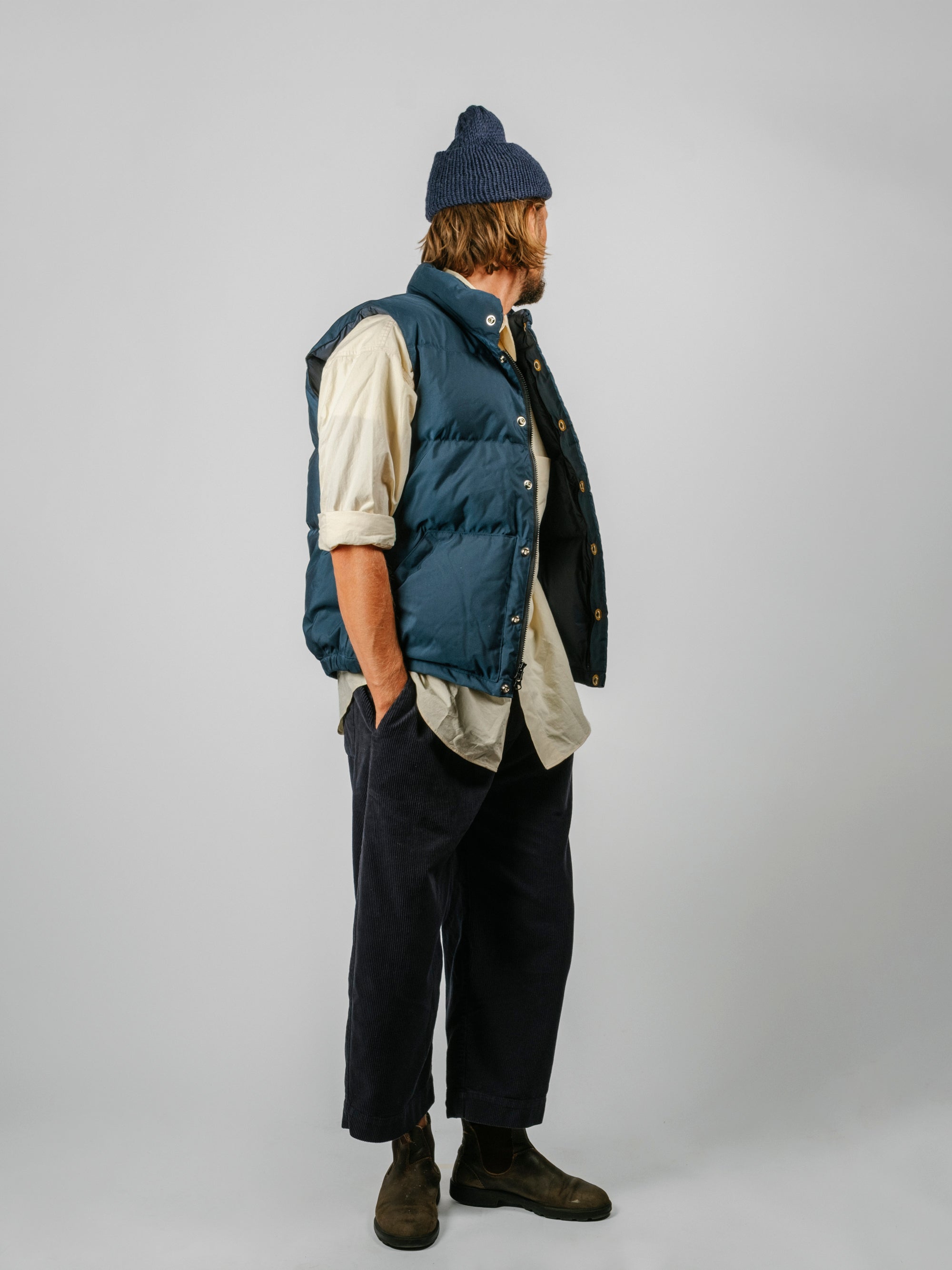 Down Italian Vest | Navy
