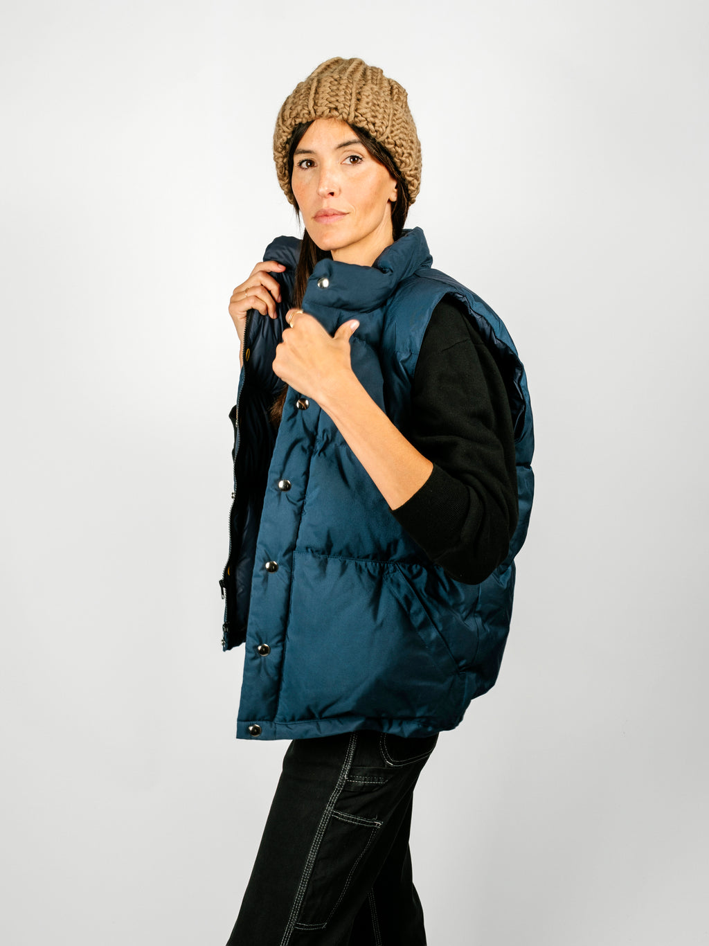 Down Italian Vest | Navy