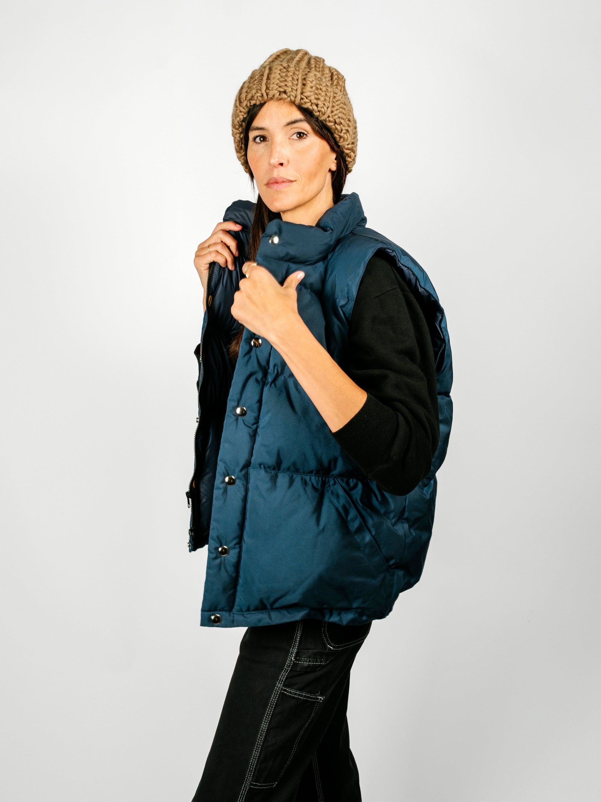 Down Italian Vest | Navy