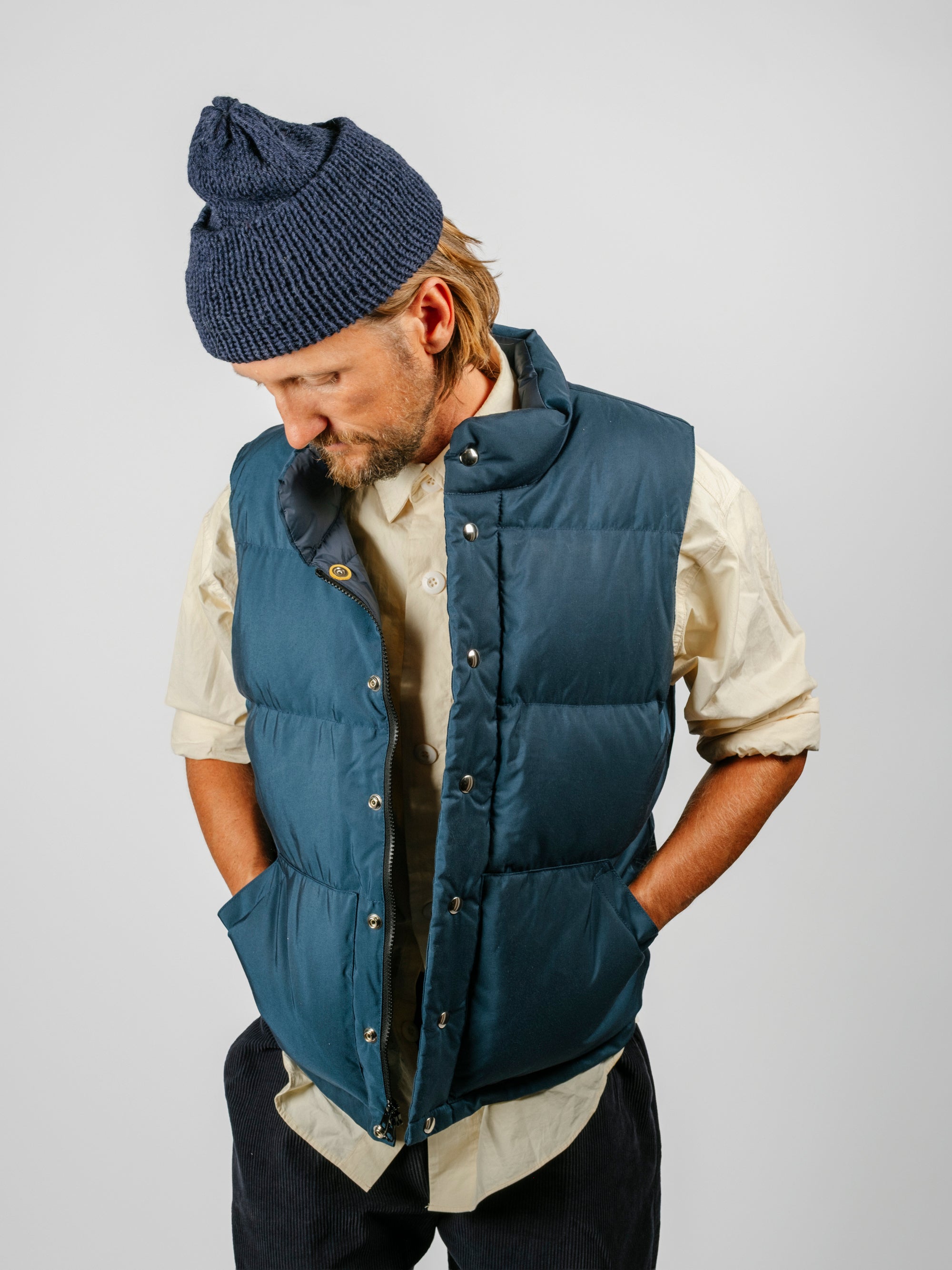 Down Italian Vest | Navy