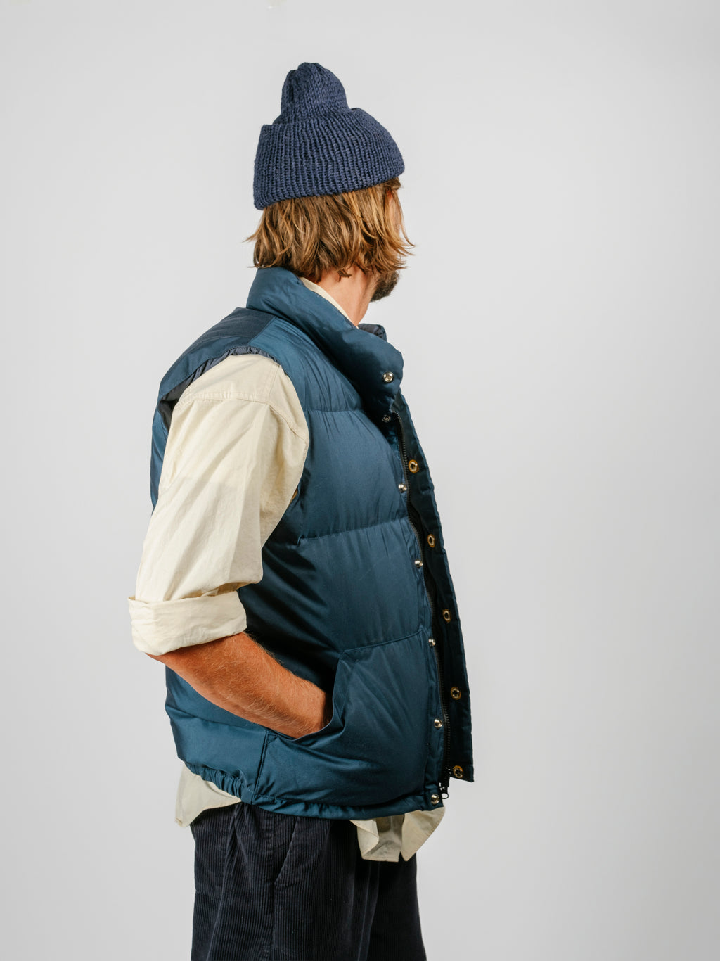 Down Italian Vest | Navy