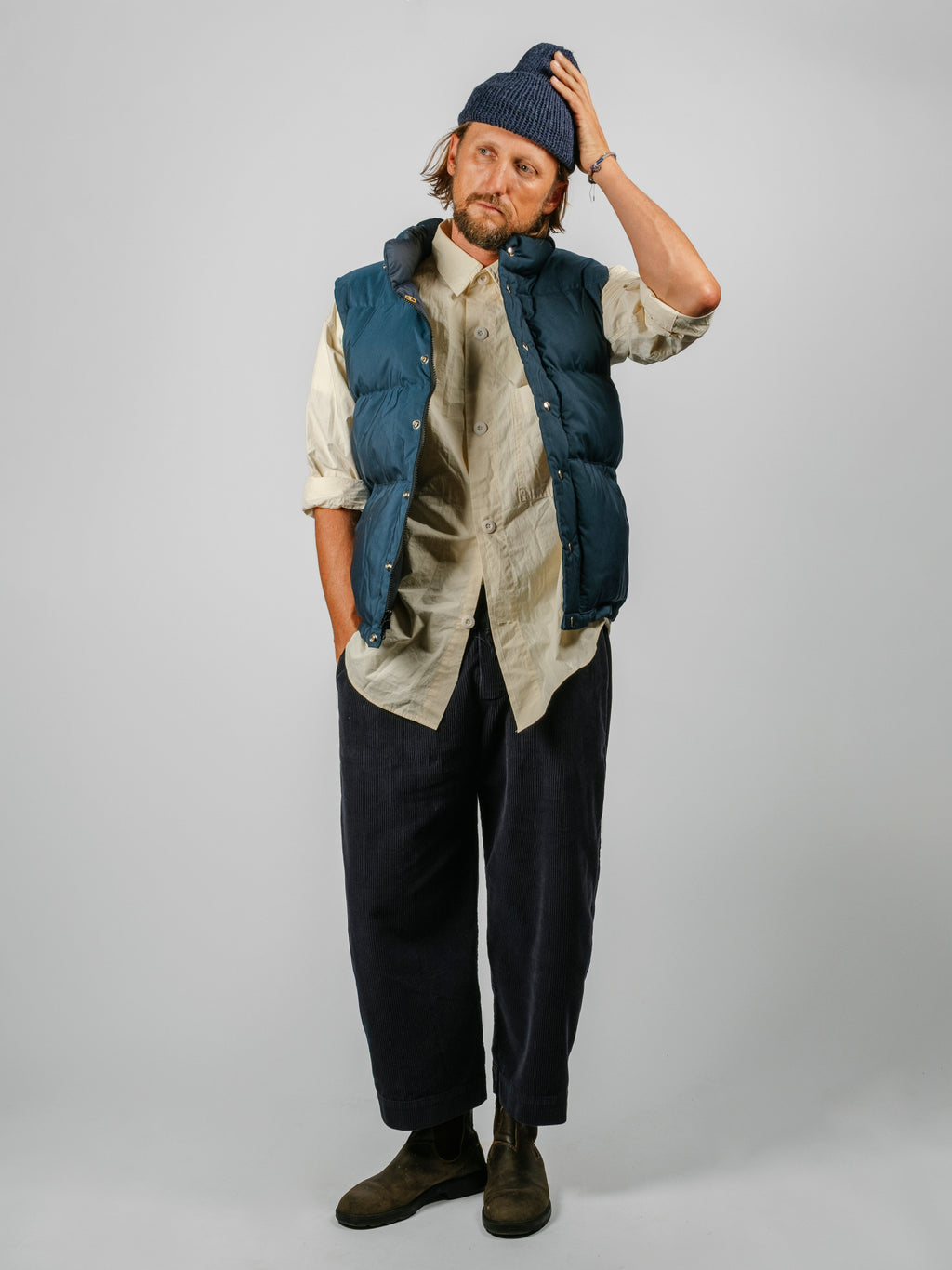 Down Italian Vest | Navy