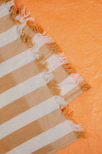 Organic Cotton Terry Beach Towel | Almond Stripe