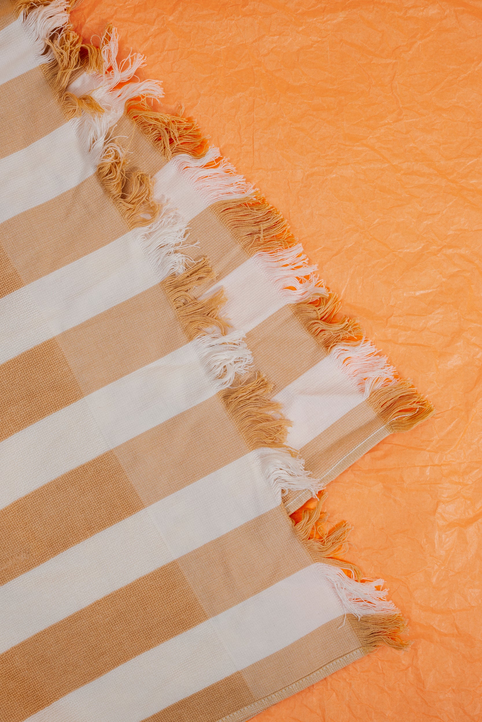 Organic Cotton Terry Beach Towel | Almond Stripe