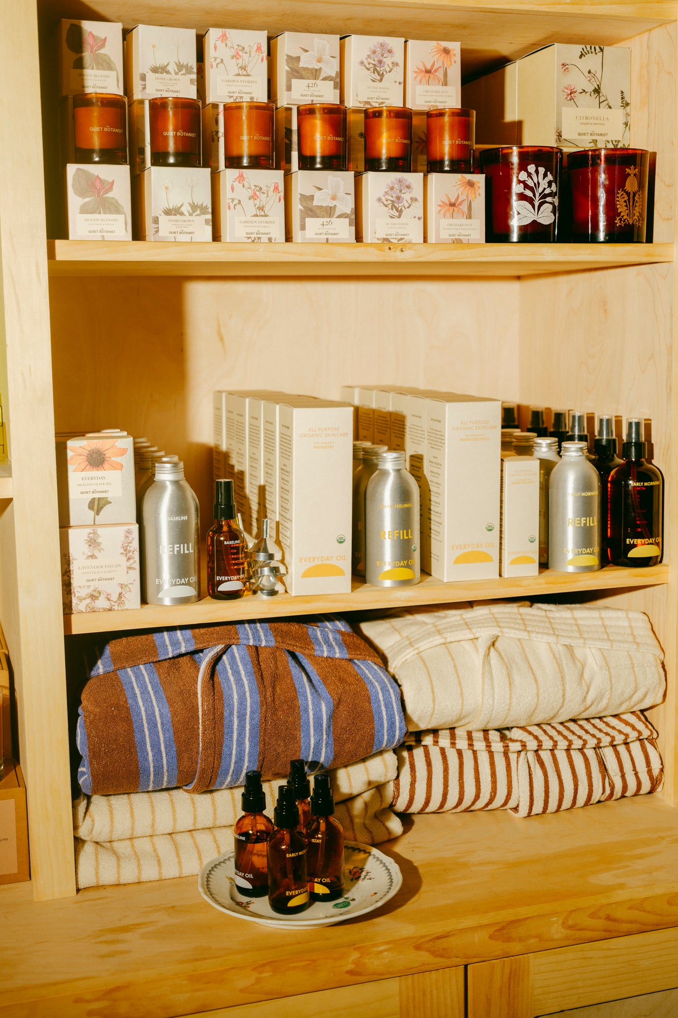 Organic Cotton Hooded Bathrobe | Chestnut Stripes