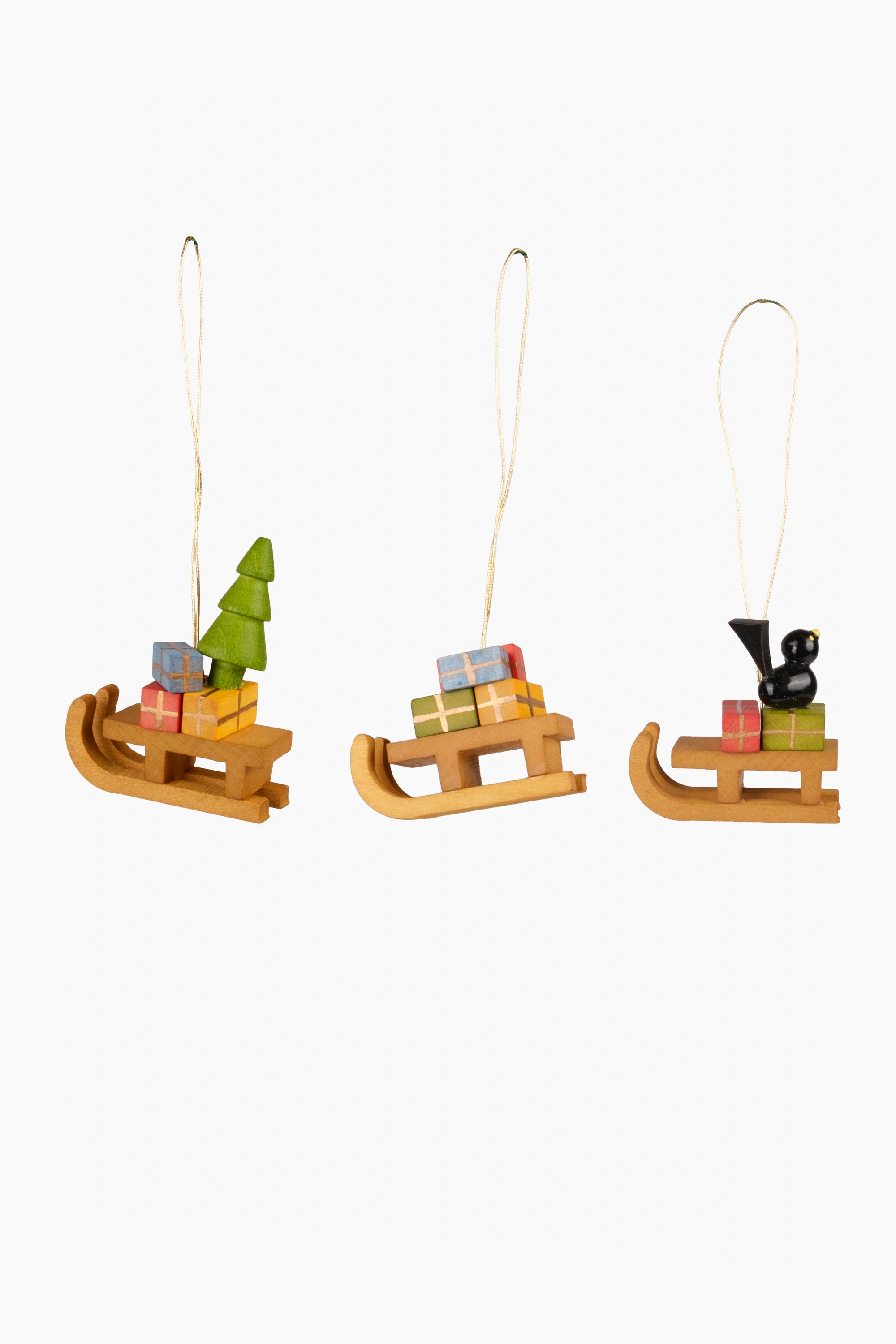 Wooden Sled Ornaments