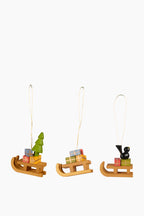 Wooden Sled Ornaments