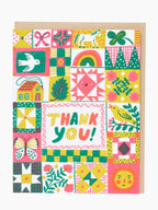 Folk Quilt Thanks Card