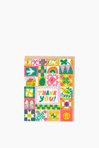 Folk Quilt Thanks Card
