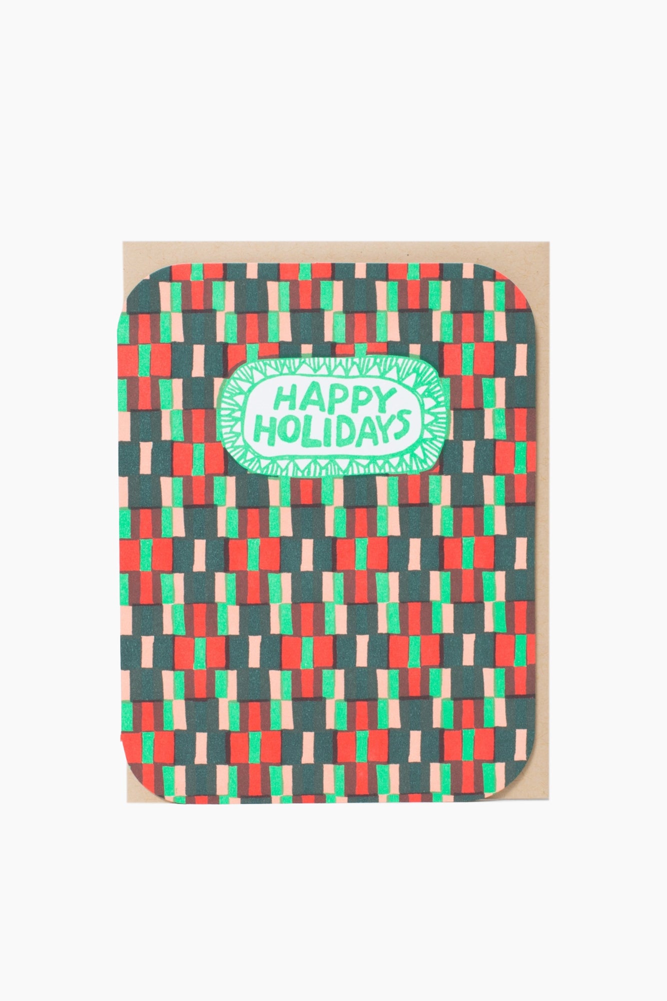 Woven Happy Holidays Christmas Card