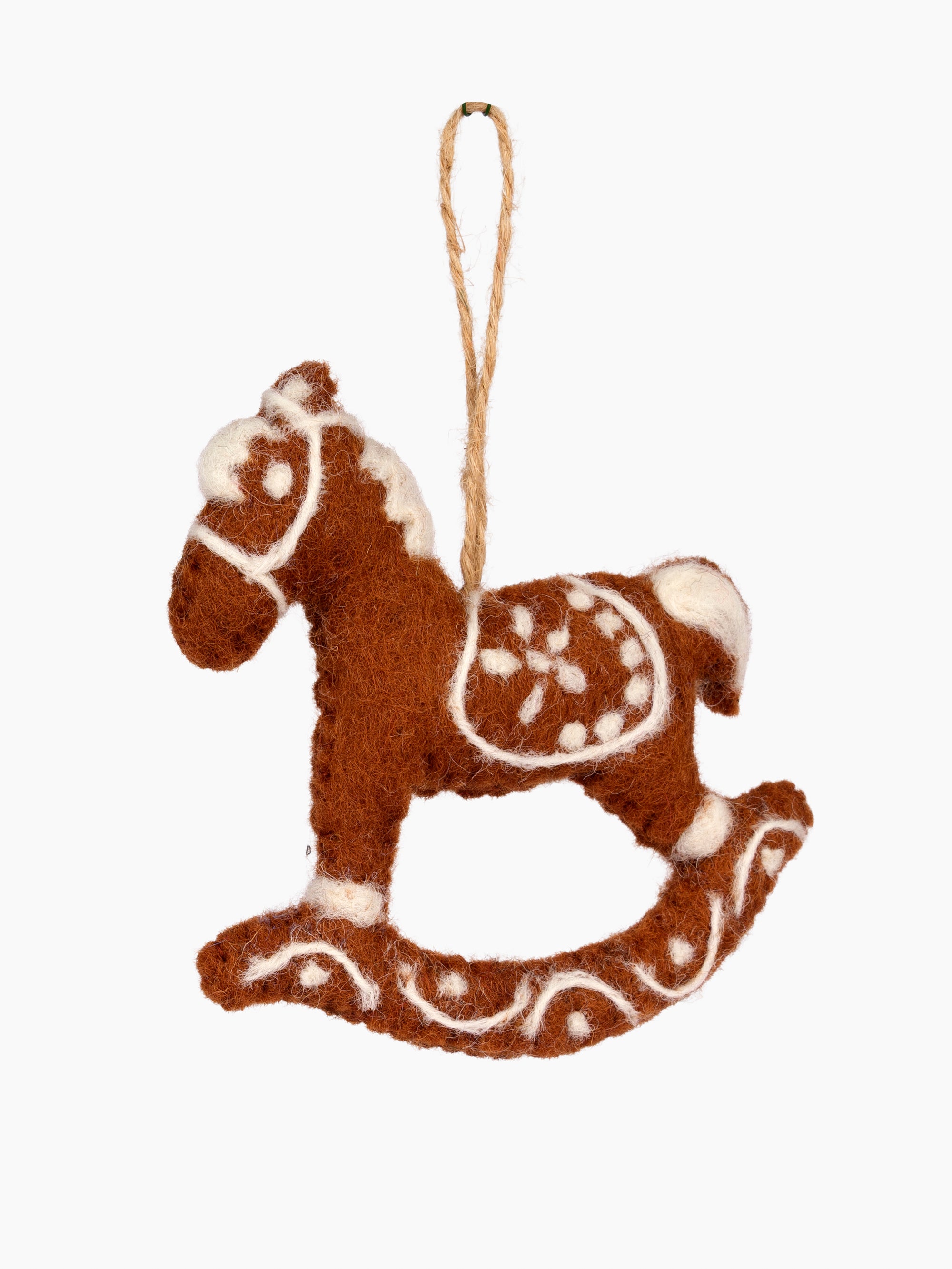 Felt Gingerbread Rocking Horse Ornament