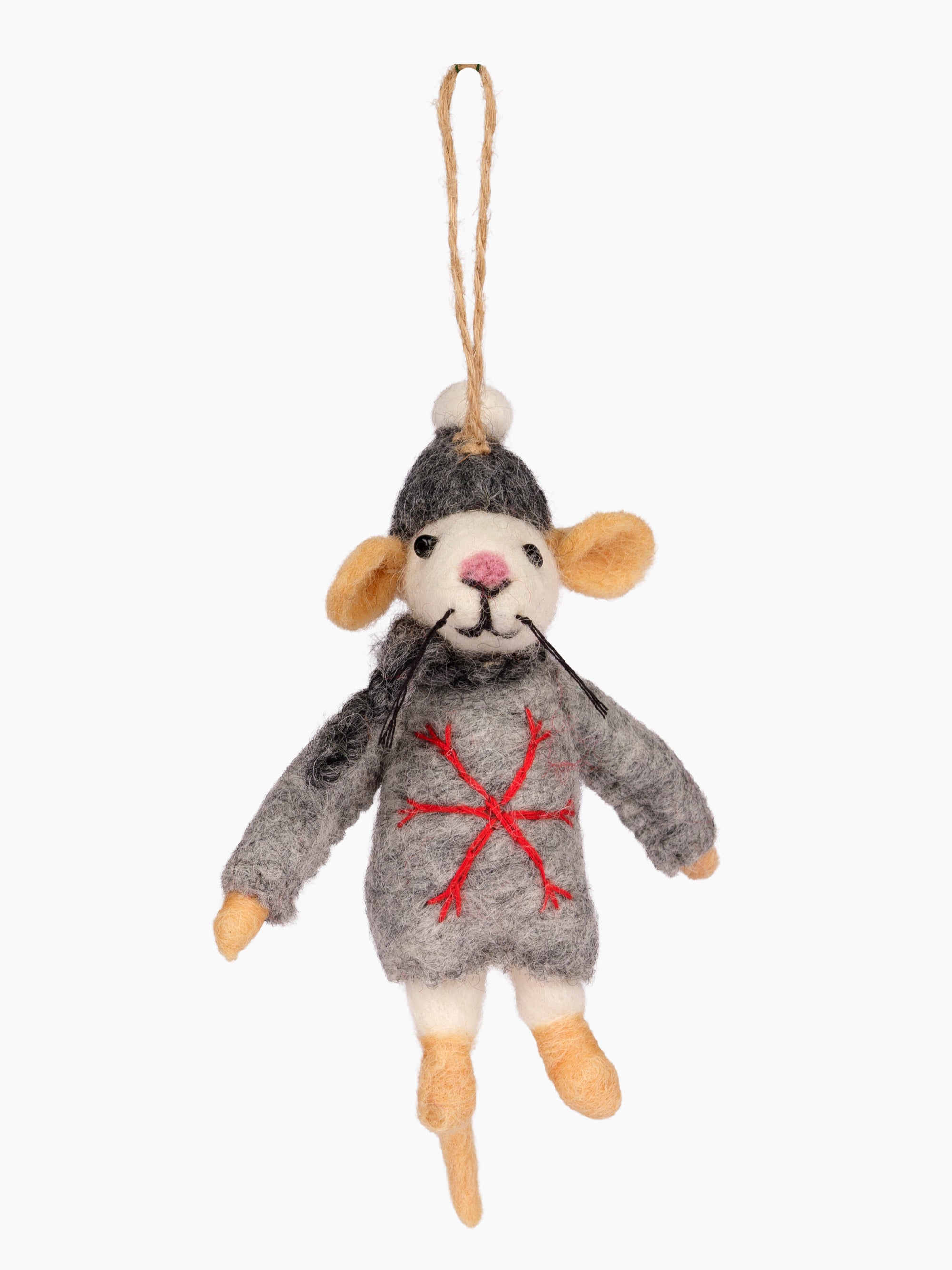 Felt Mouse in Sweater Ornament