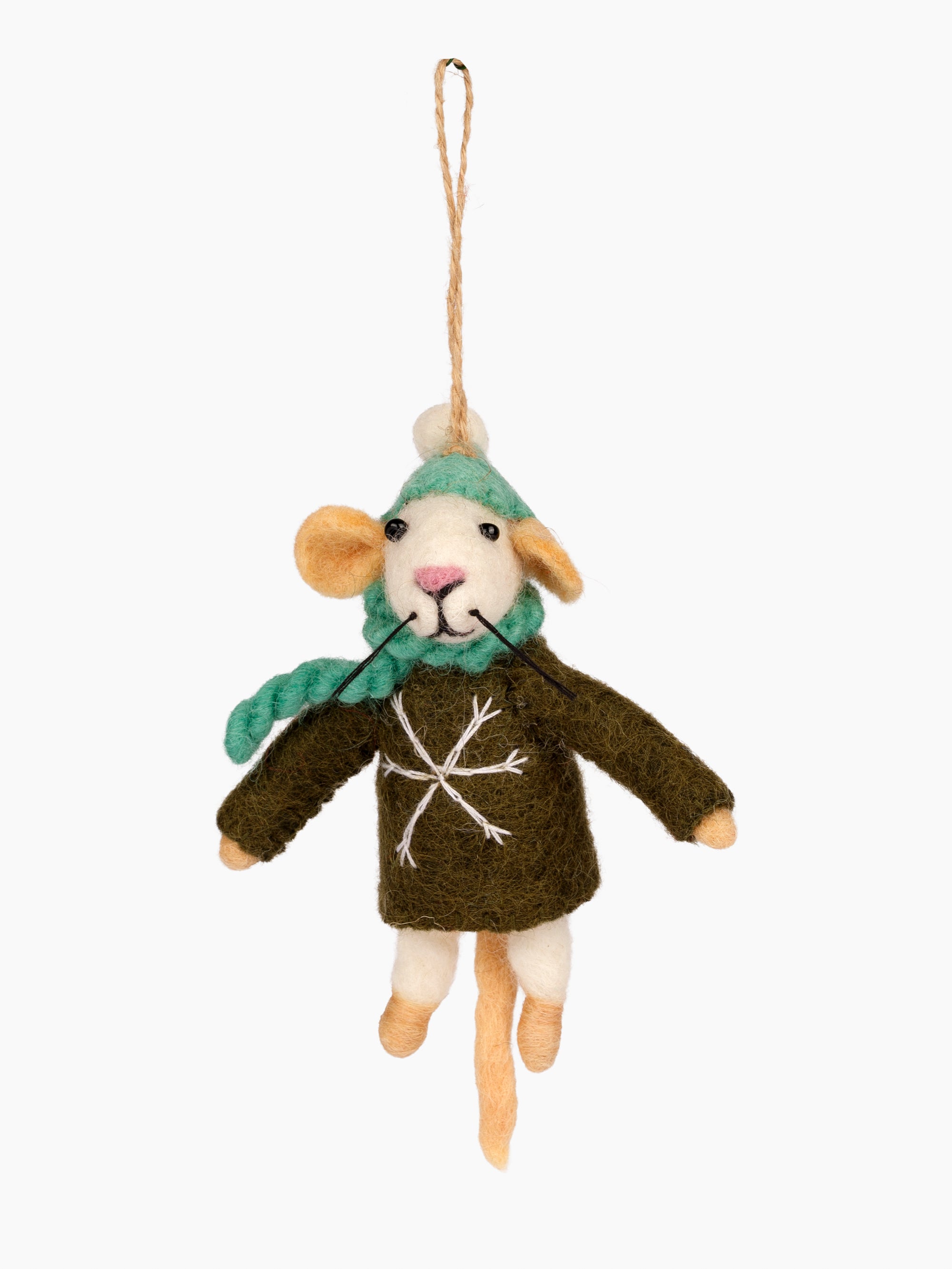 Felt Mouse in Sweater Ornament