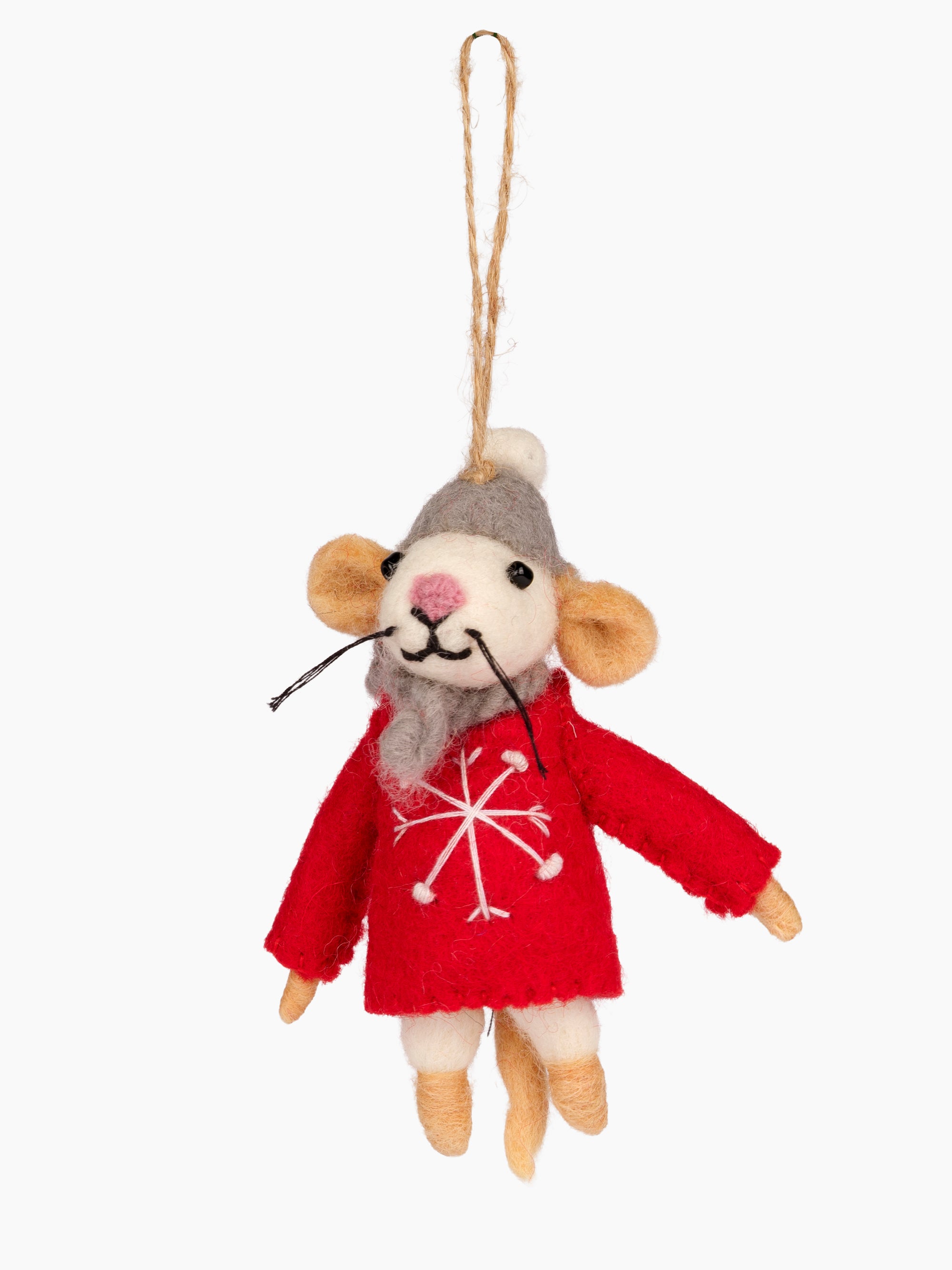 Felt Mouse in Sweater Ornament