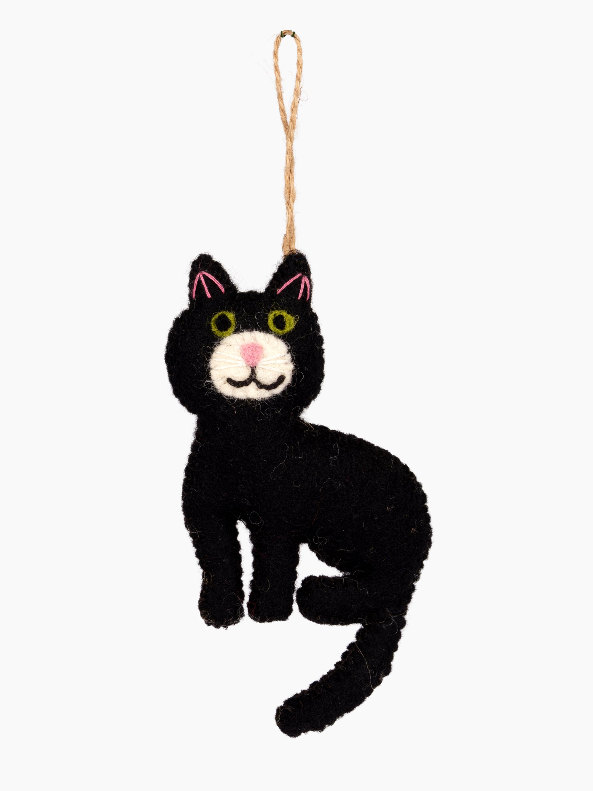 Felt Stitched Cat Ornament
