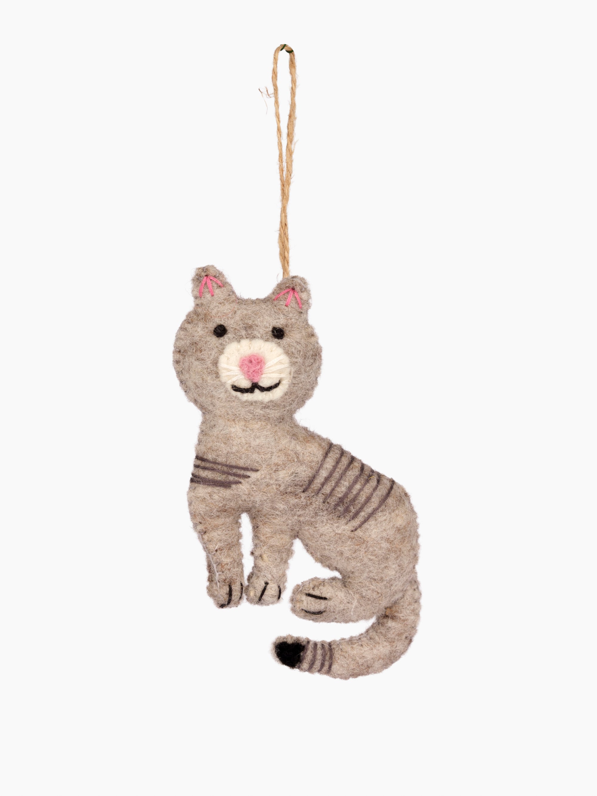 Felt Stitched Cat Ornament