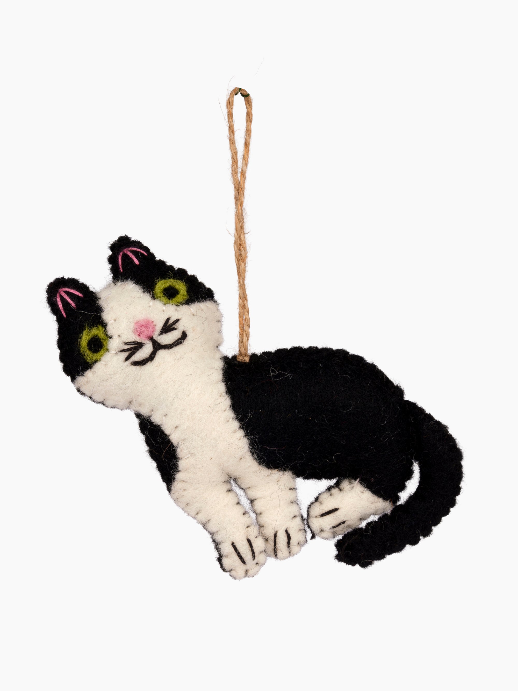 Felt Stitched Cat Ornament