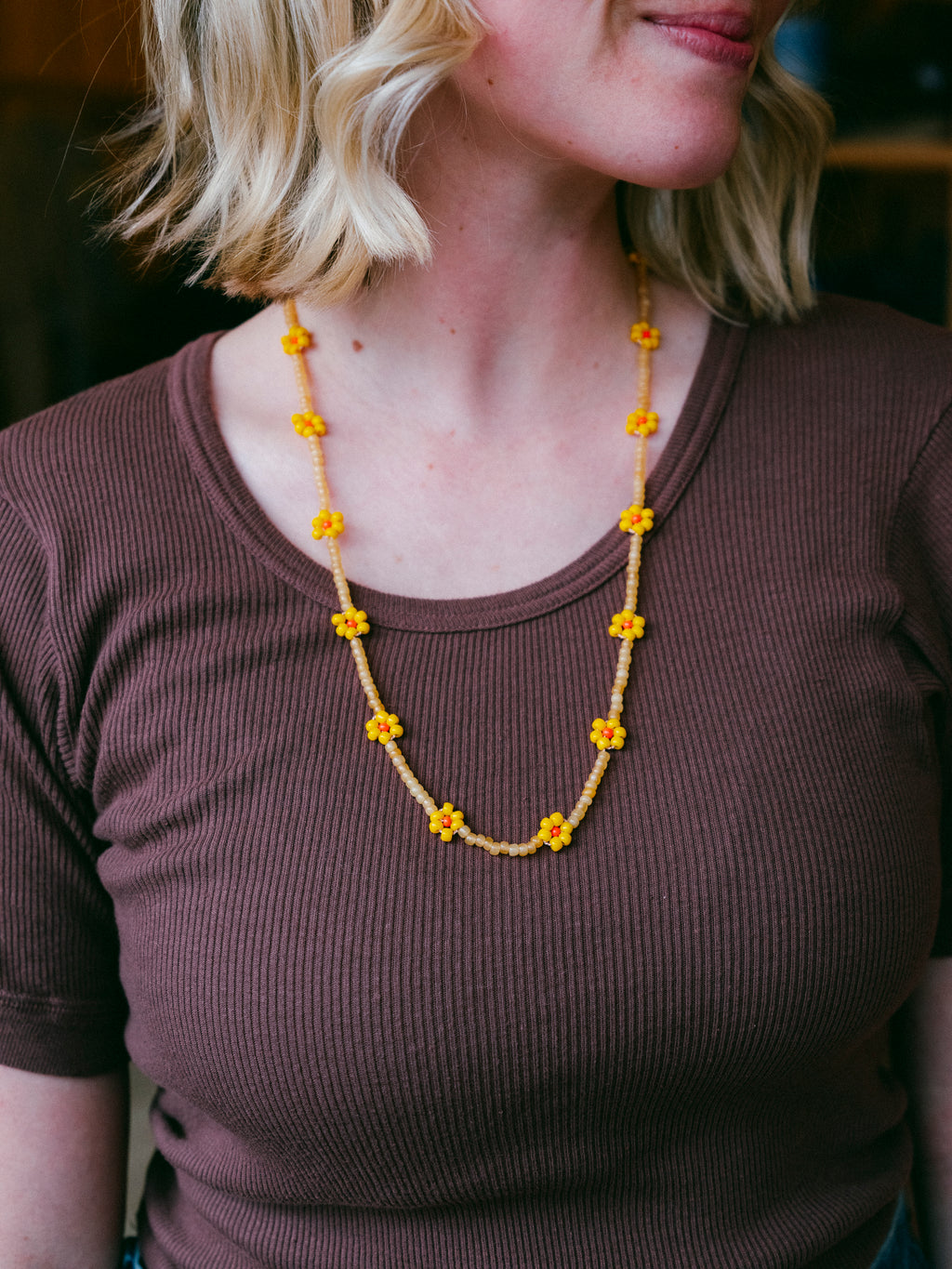 Vintage Beaded Daisy Chain | Long