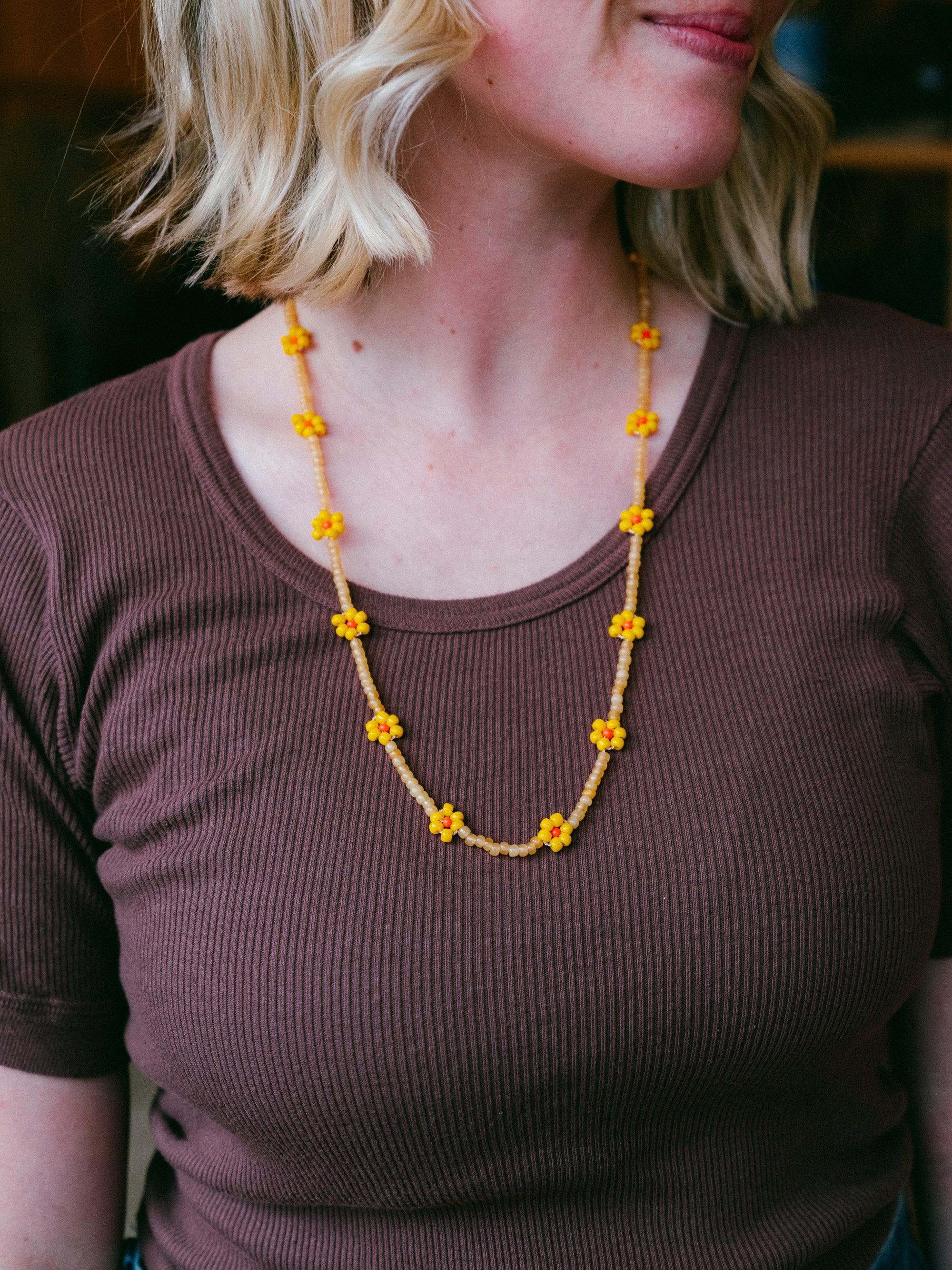 Vintage Beaded Daisy Chain | Long