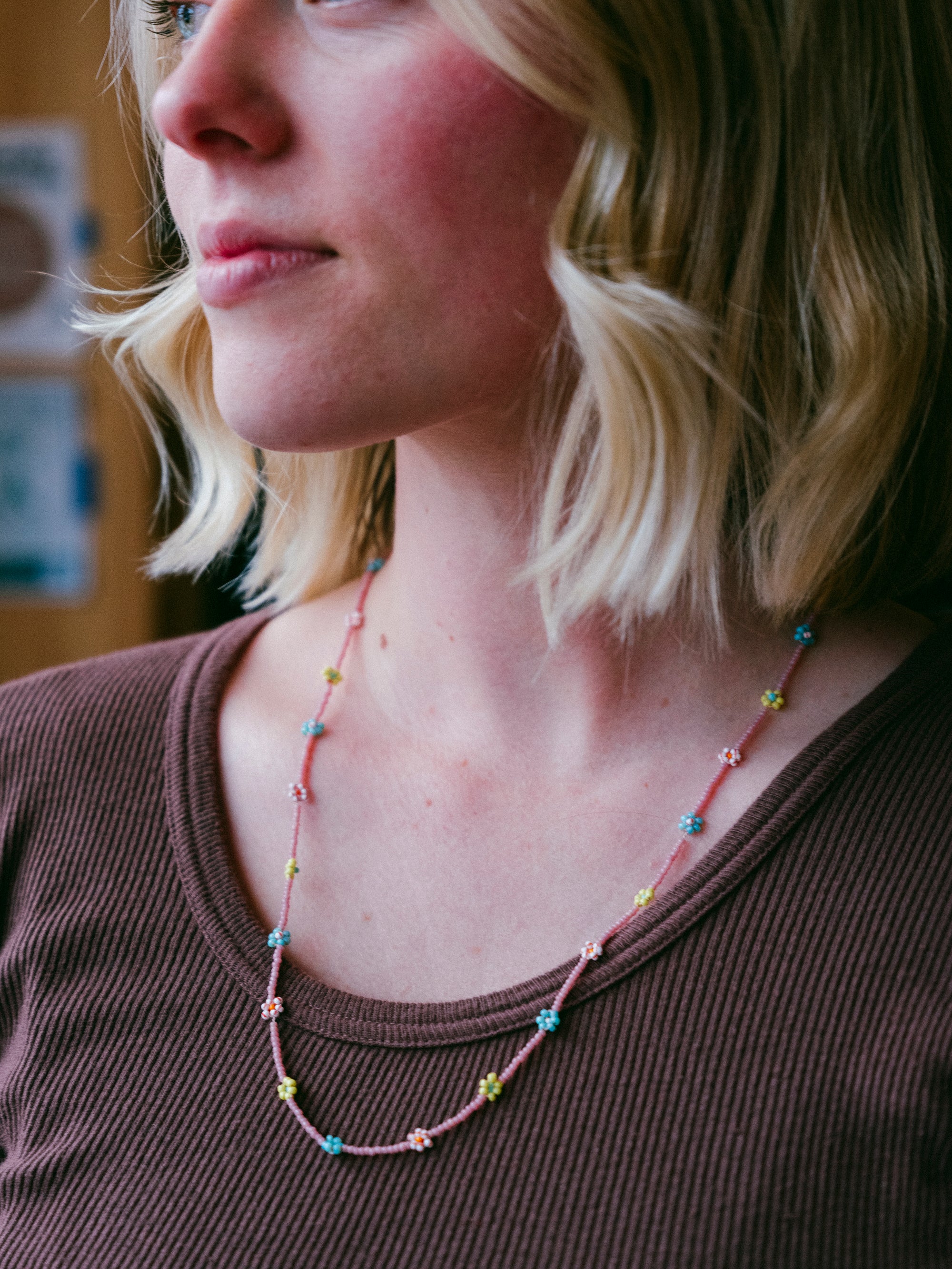 Vintage Beaded Daisy Chain | Long