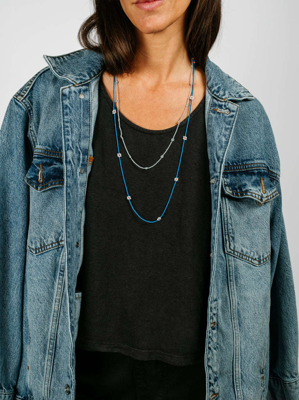 Vintage Beaded Daisy Chain | Long