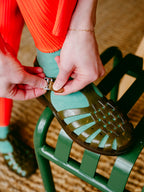 French Recycled Hemp Fisherman Sandals in Sepia