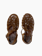 French Recycled Hemp Fisherman Sandals in Sepia