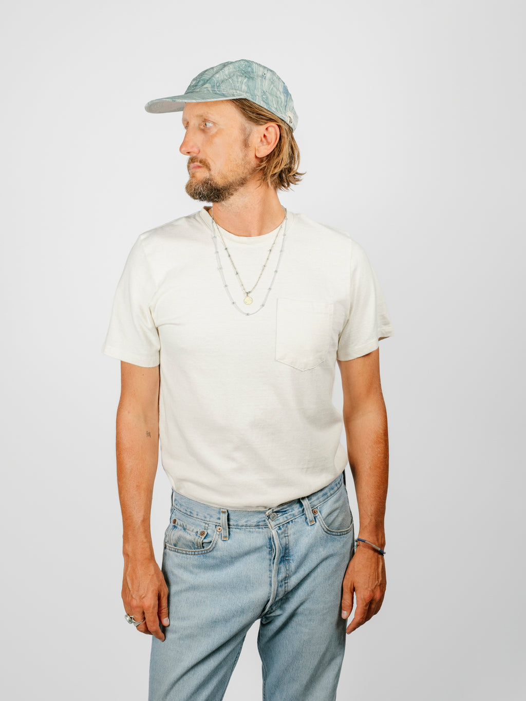 Boulder Pocket Tee | Washed White