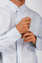 Catalina Button Down Shirt | Powder Blue Stripe