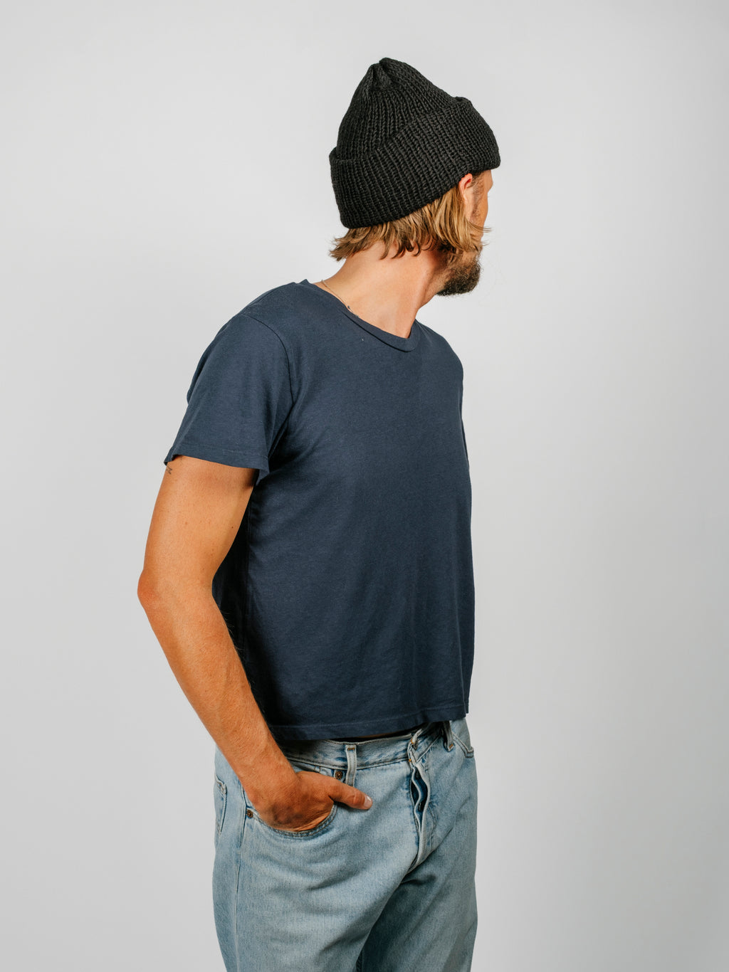 Cropped Ojai Tee | Navy