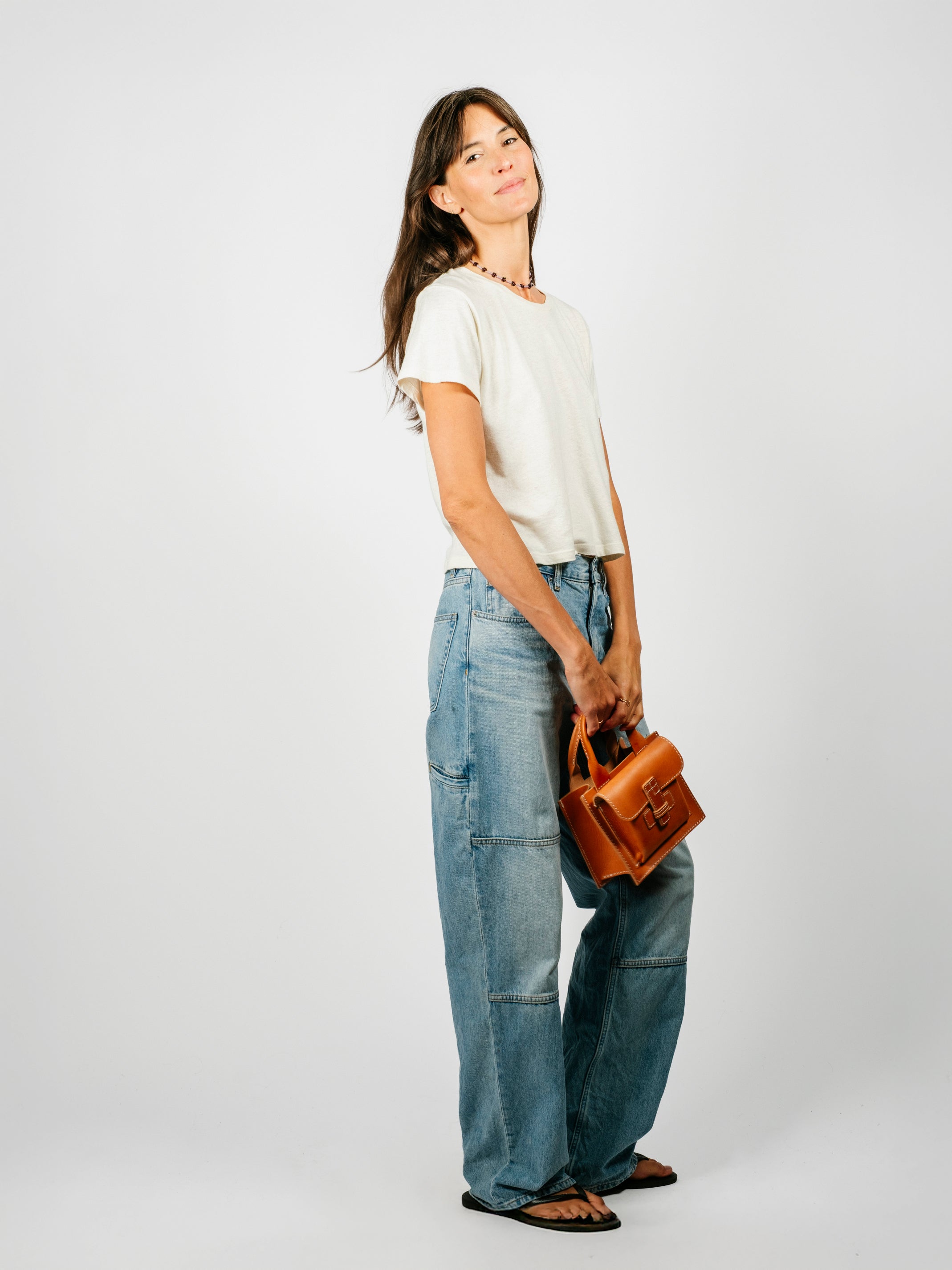 Cropped Ojai Tee | Washed White