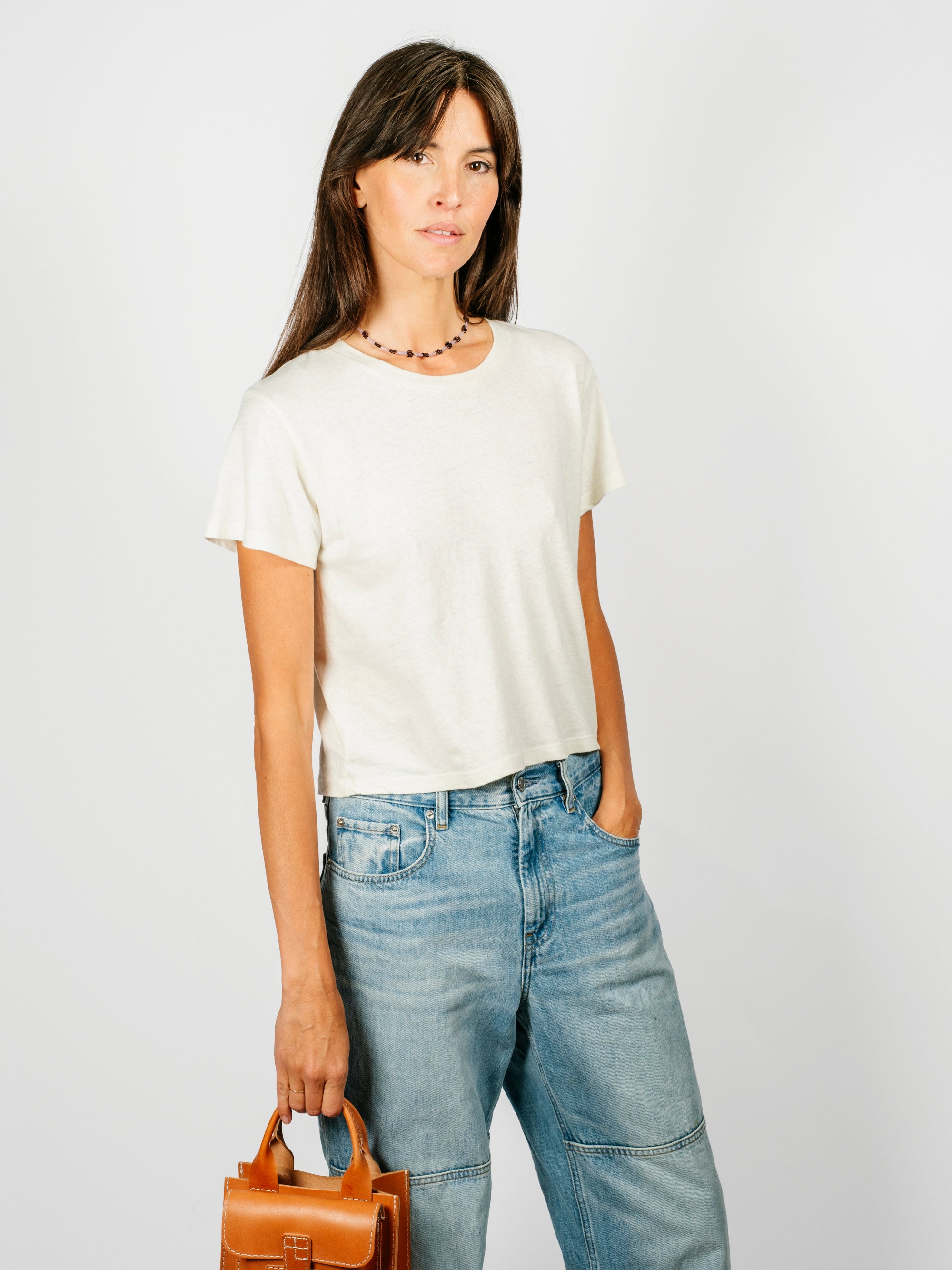 Cropped Ojai Tee | Washed White