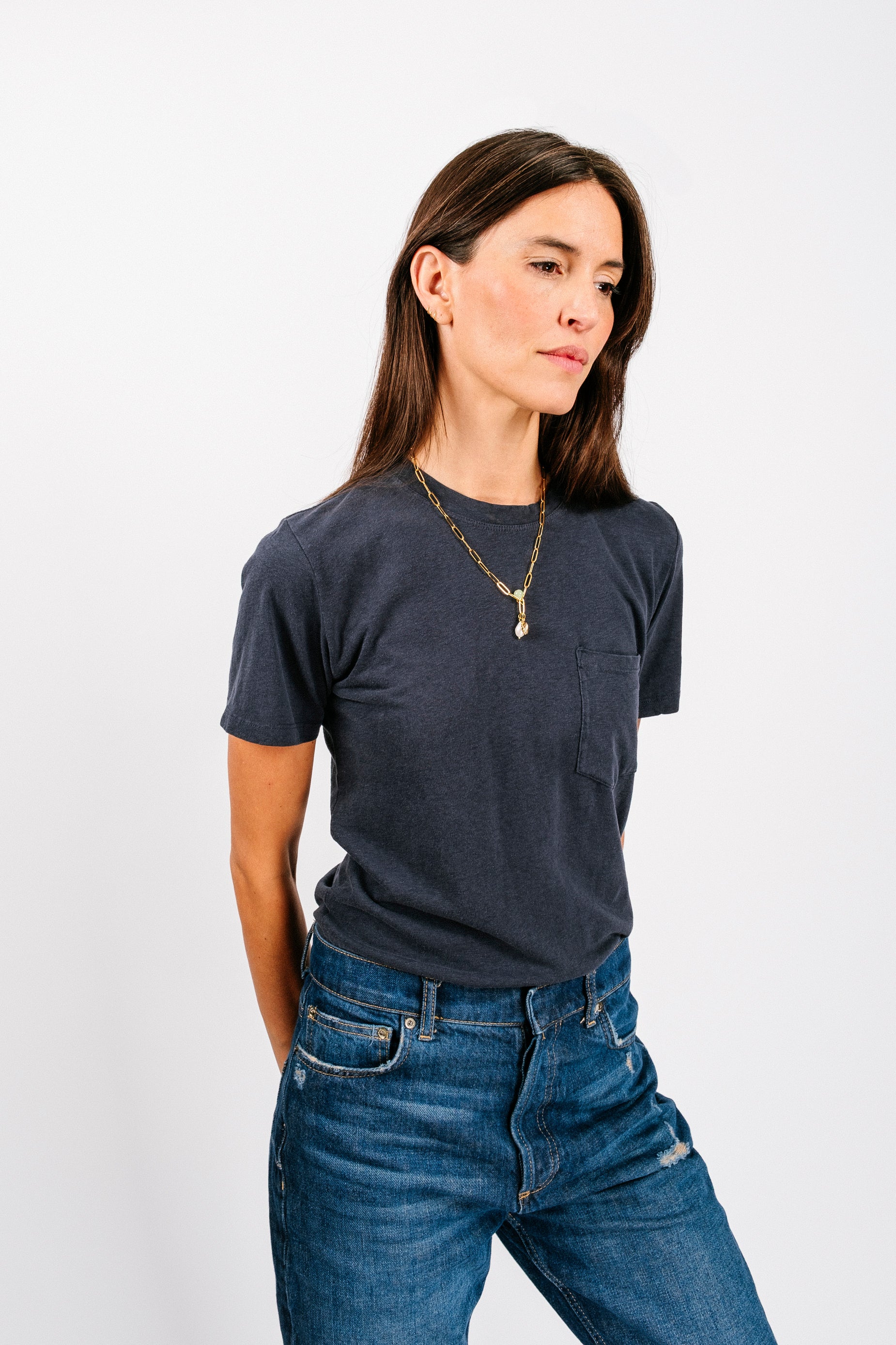 Jung Pocket Tee | Navy
